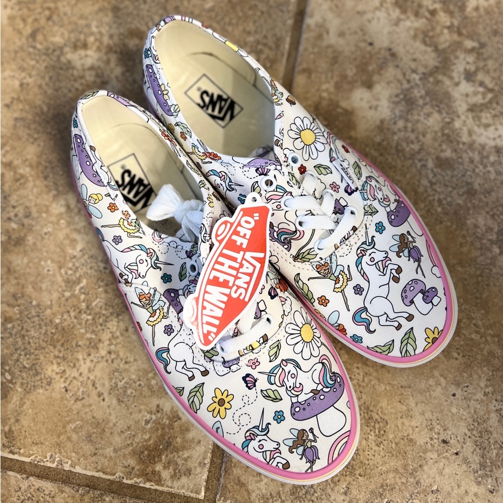 Vans, youth 7, unicorn, mushrooms, NWT